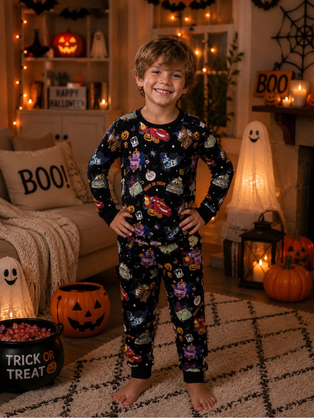 New Boys Boutique Cars Halloween Pajama‎ Set  Disney Mater Lightning McQueen